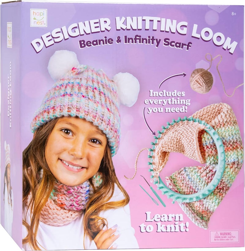 Hapinest Learn to Knit Hat and Scarf Knitting Loom Kit for Kids Ages 8-12 - Image 3